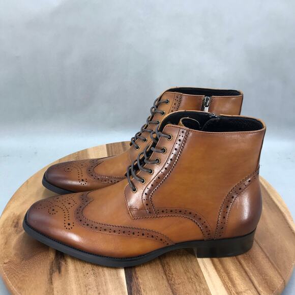 Elegant Brown Leather Derby Boots - Picture 3 of 7